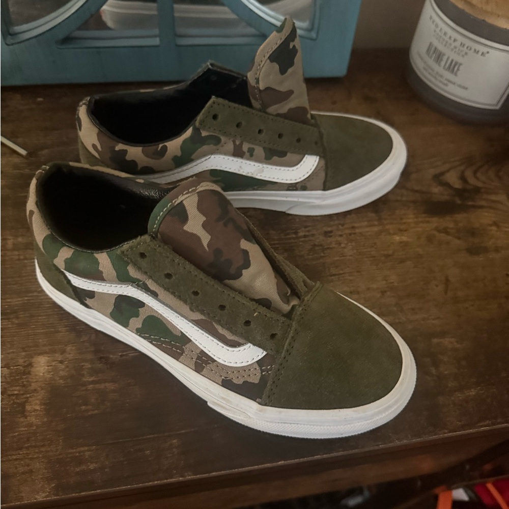 Vans Kids Green Camouflage Sneakers